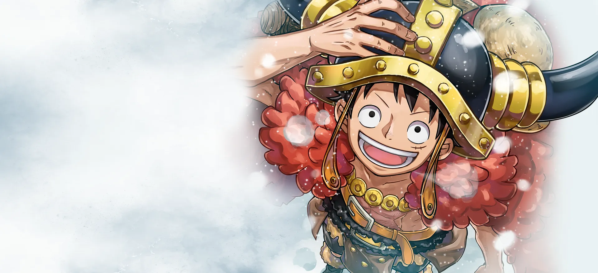 Luffy in his golden Elbaf armor — official One Piece OP-17 artwork